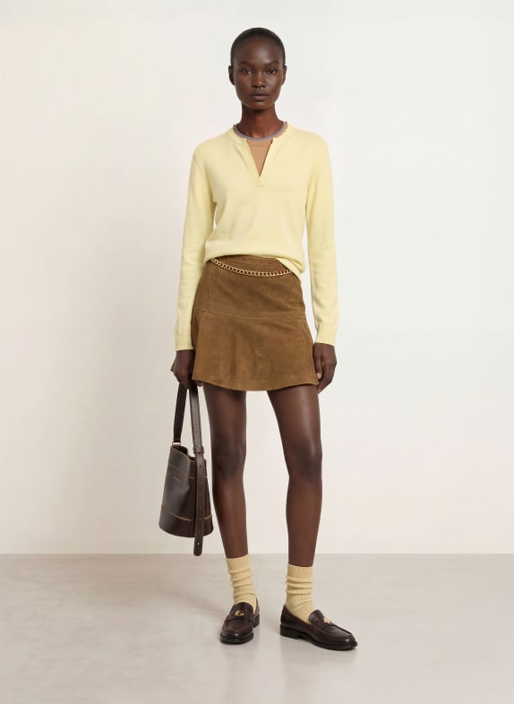 CLAUDIE PIERLOT Pullover GELB / CAMEL / GRAU