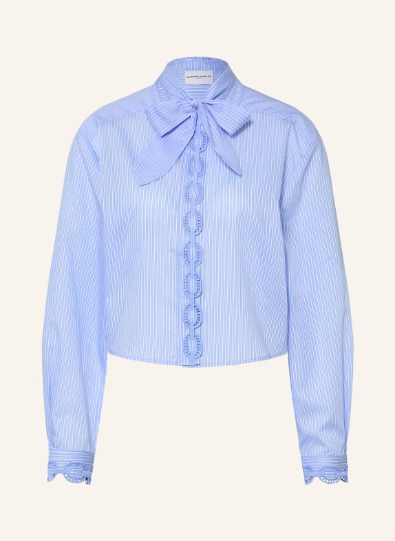 CLAUDIE PIERLOT Bluse mit abnehmbarer Schluppe und Spitze BLAU / WEISS