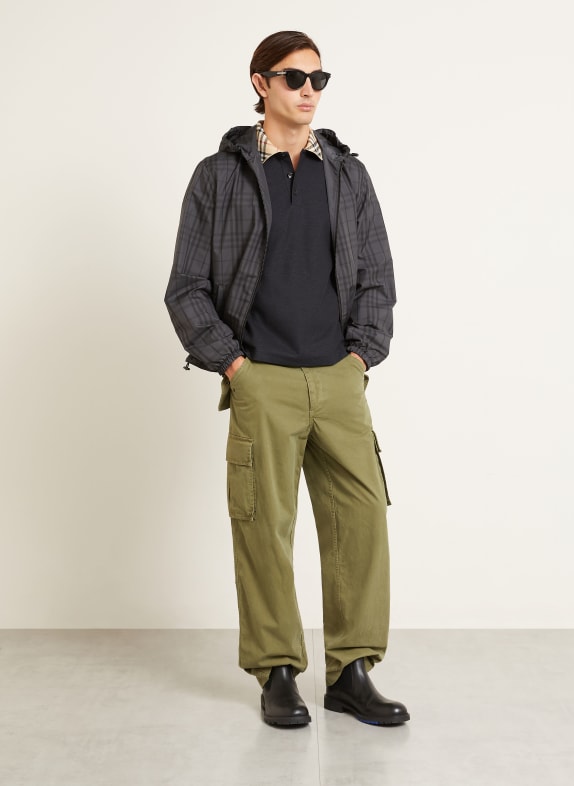 BURBERRY Polokošile z piké EVAN Classic Fit TMAVĚ ŠEDÁ