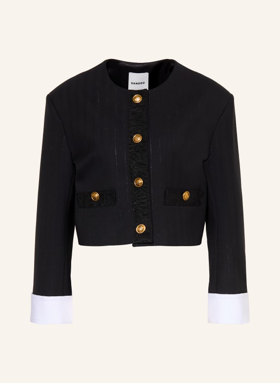 SANDRO Blazer mit Glitzergarn SCHWARZ / GOLD / WEISS