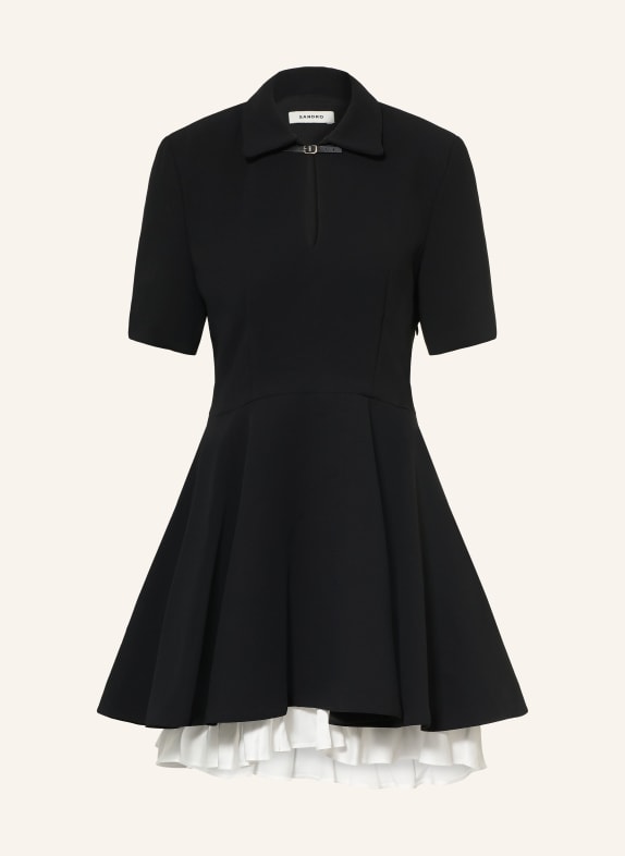 SANDRO Kleid mit Volants SCHWARZ