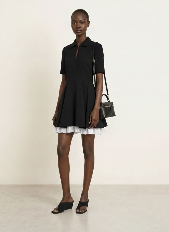 SANDRO Kleid mit Volants SCHWARZ
