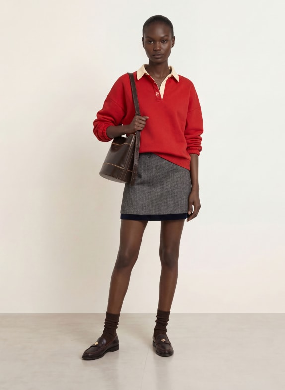 CLAUDIE PIERLOT Rock DUNKELBLAU / WEISS