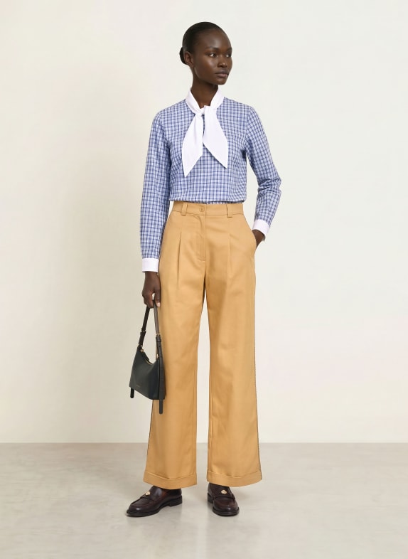 CLAUDIE PIERLOT Schluppenbluse WEISS / BLAU