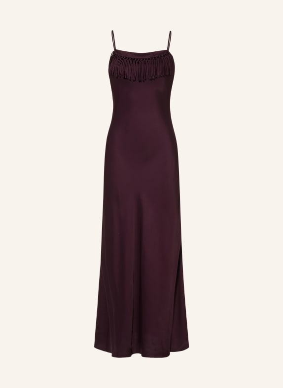 CLAUDIE PIERLOT Satynowa sukienka CIEMNOCZERWONY