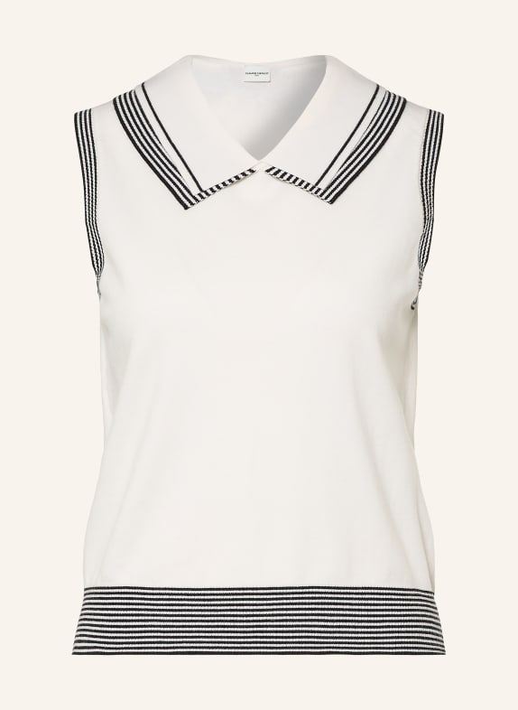 CLAUDIE PIERLOT Stricktop WEISS / SCHWARZ