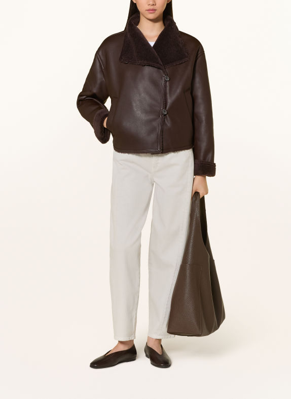 someday VALESA Leather-Look Jacket DARK BROWN