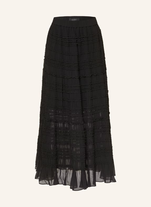 ALLSAINTS LOTUS-rok met ruches ZWART