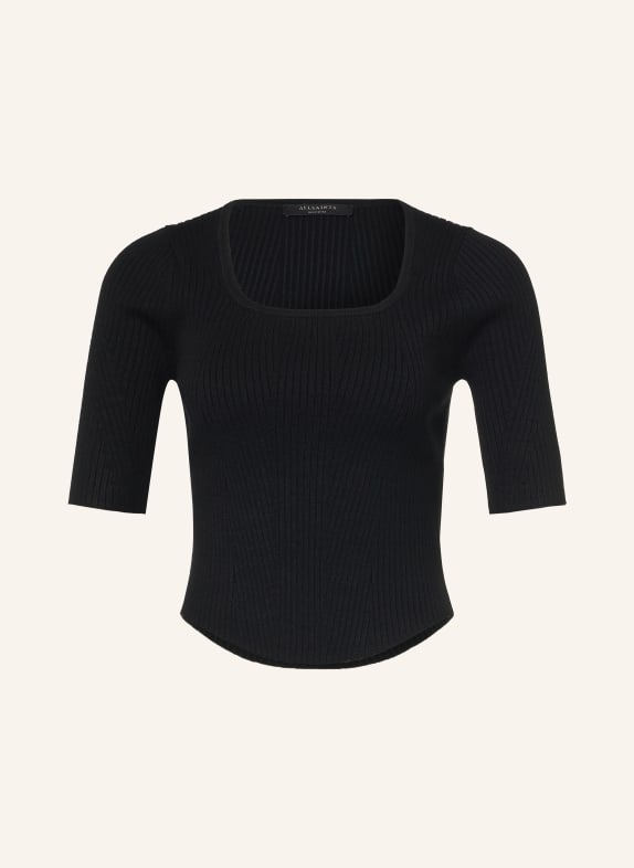 ALLSAINTS Gebreid shirt CRUZ HALLY ZWART