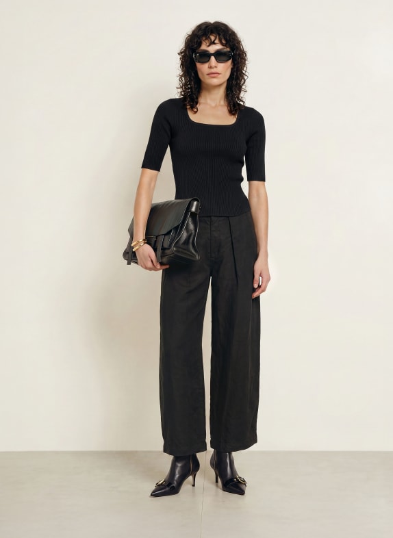 ALLSAINTS Gebreid shirt CRUZ HALLY ZWART