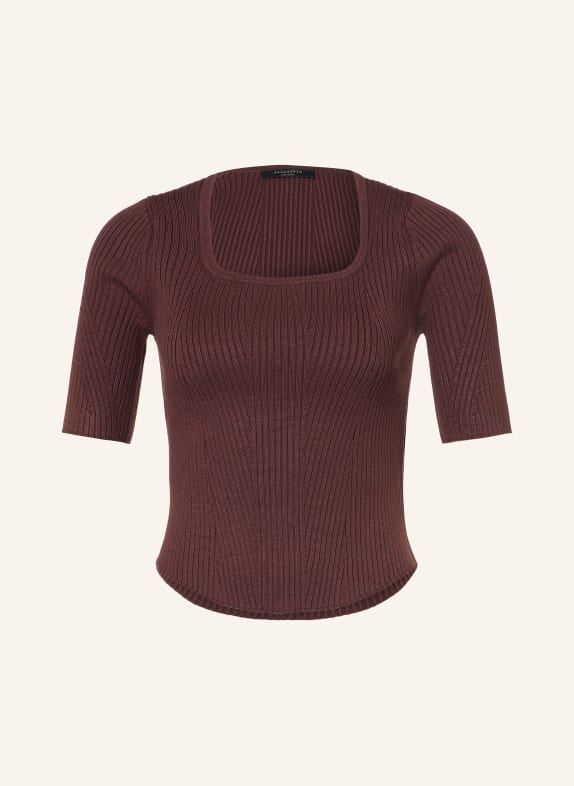 ALLSAINTS Gebreid shirt CRUZ HALLY BRUIN