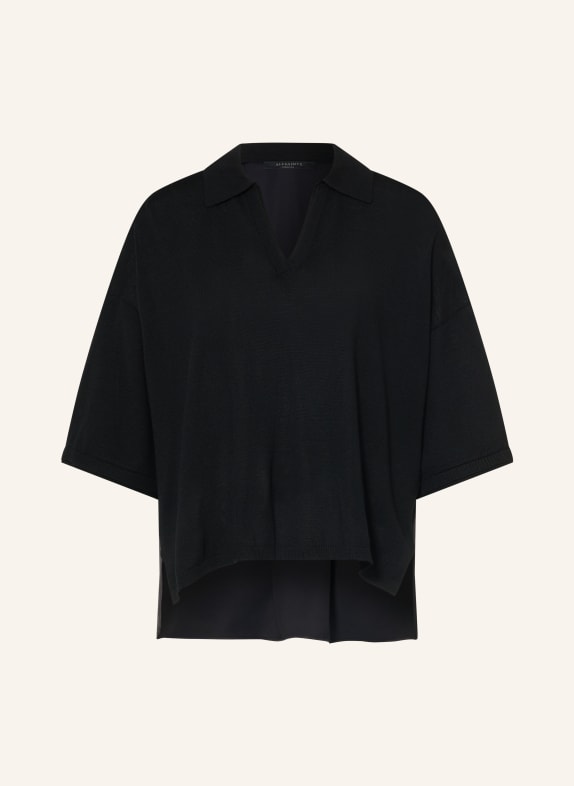 ALLSAINTS BERN Knit shirt in a Blend of Fabrics BLACK