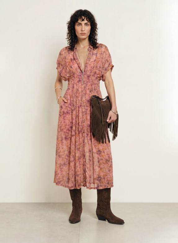 ba&sh Hemdblusenkleid ADENA ALTROSA / BRAUN / LILA