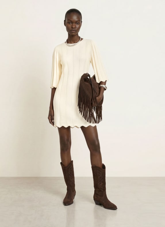 ba&sh Strickkleid SELINE mit 3/4-Arm CREME