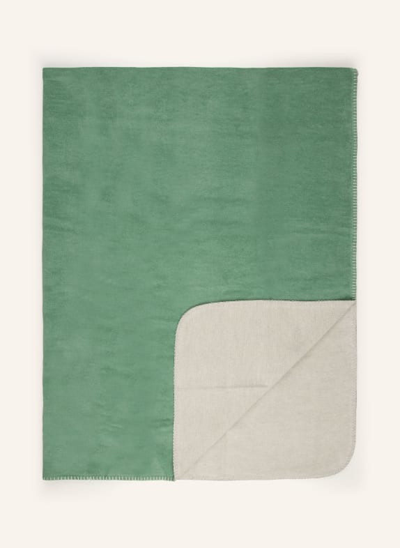 PAD HOBART Throw blanket LIGHT GREEN / CREAM