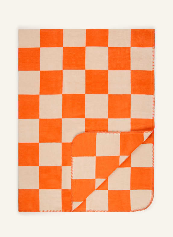 PAD CHESS Throw blanket ORANGE / BEIGE