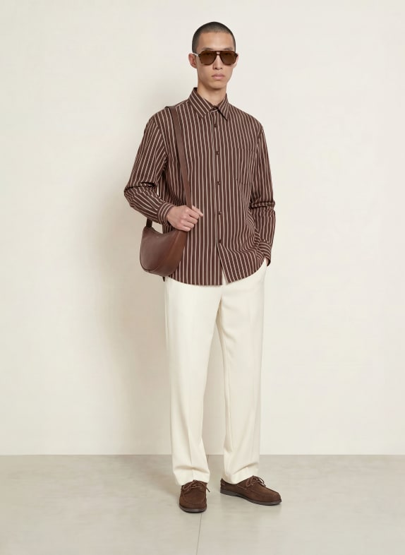SANDRO Hemd Comfort Fit BRAUN / BEIGE