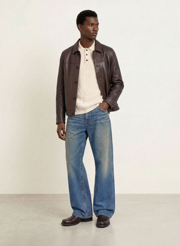 ALLSAINTS Gebreid poloshirt CYCLONE ECRU