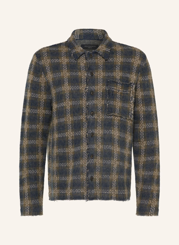 ALLSAINTS Pull MENARD coupe régulière BLEU FONCÉ / ÉCRU / KAKI
