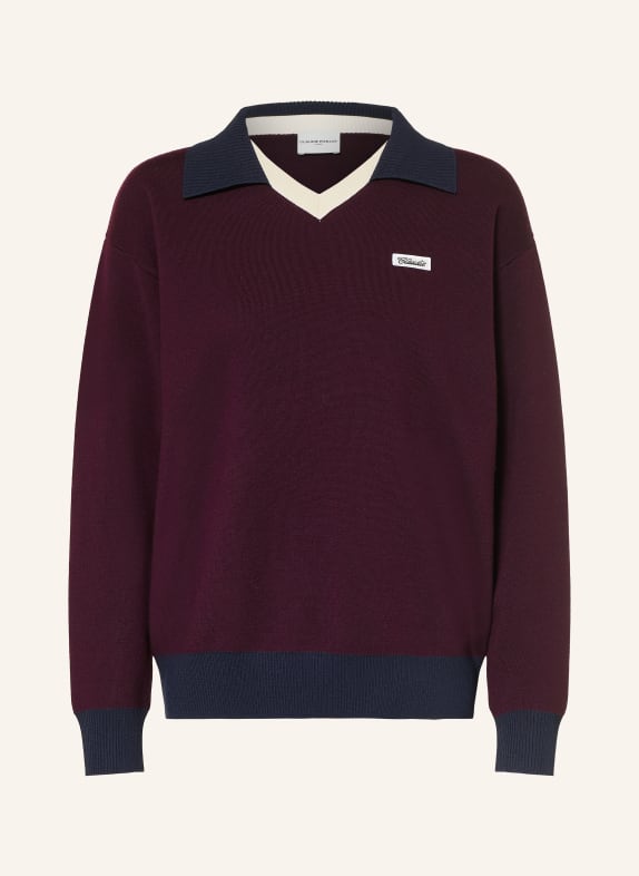 CLAUDIE PIERLOT Sweter FIOLETOWY / ECRU / GRANATOWY