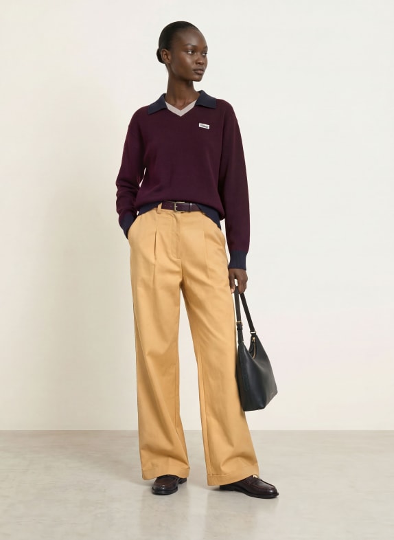CLAUDIE PIERLOT Pullover DUNKELLILA / ECRU / DUNKELBLAU
