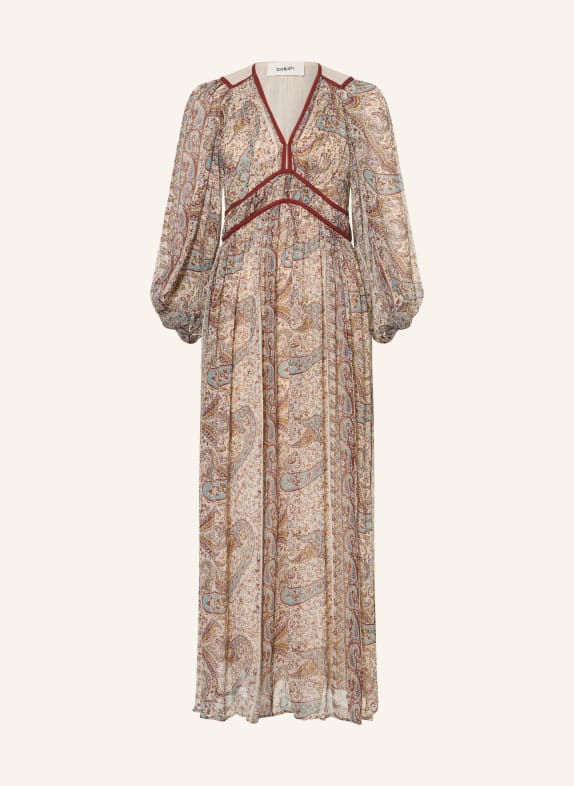 ba&sh Kleid CHANA mit Cut-outs BLAUGRAU / BRAUN / ECRU
