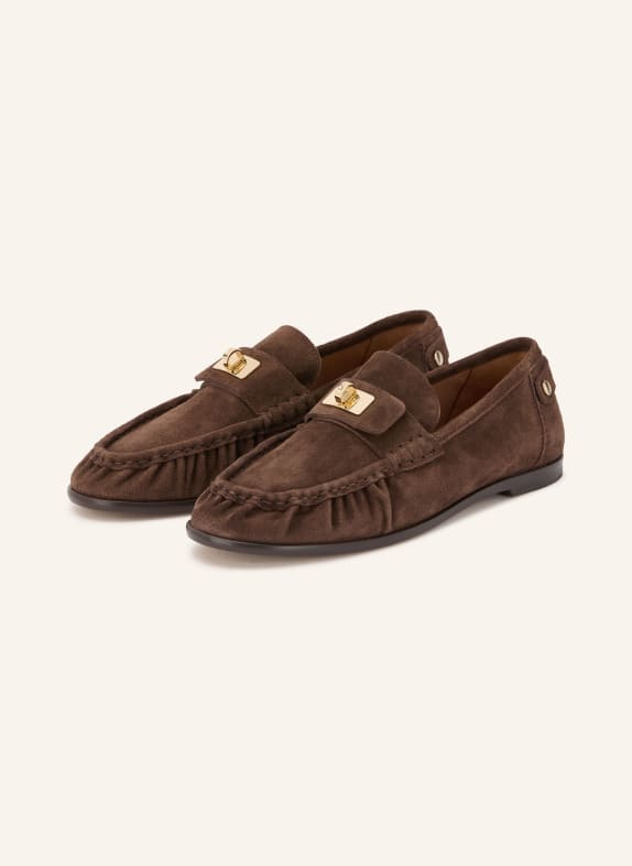 SANDRO Loafersy CIEMNOBRĄZOWY / ZŁOTY