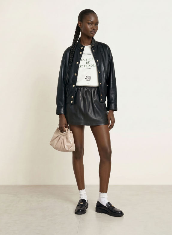 maje Lederblouson SCHWARZ