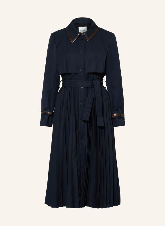 SANDRO Trenchcoat mit Plissees DUNKELBLAU / DUNKELBRAUN
