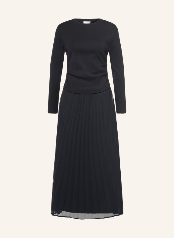 CLAUDIE PIERLOT Kleid im Materialmix mit Plissees SCHWARZ