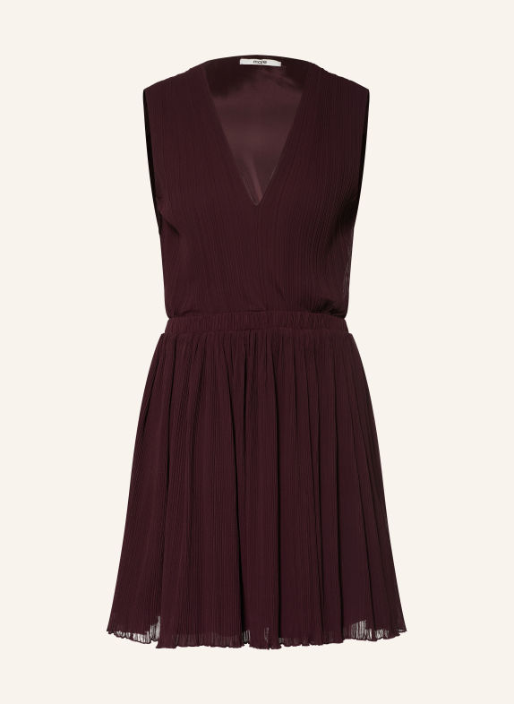 maje Kleid mit Plissees und Cut-out DUNKELLILA