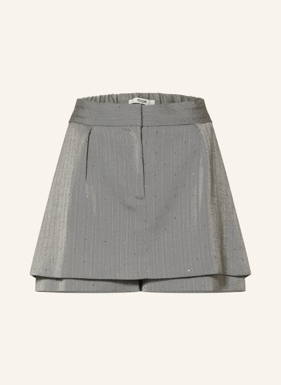 maje Skort mit Schmucksteinen GRAU / HELLGRAU