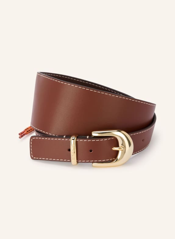 CLAUDIE PIERLOT Ledergürtel BRAUN / GOLD