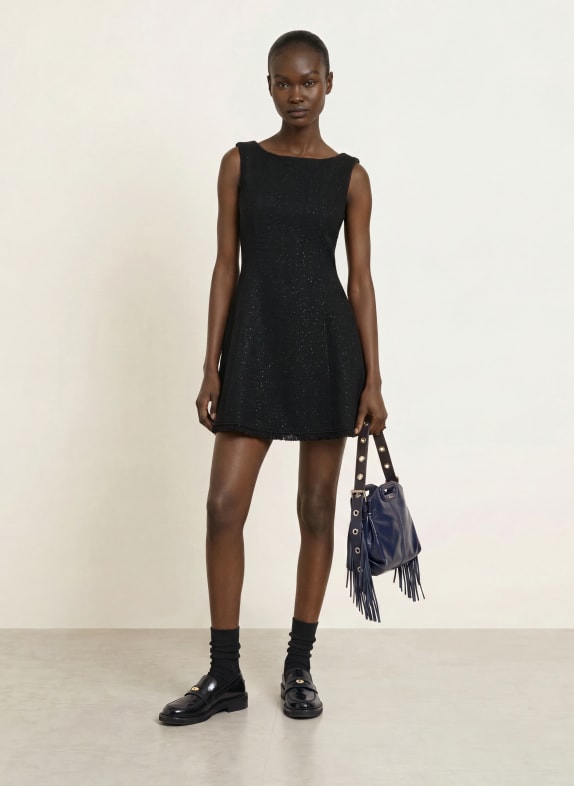 maje Kleid mit Glitzergarn SCHWARZ
