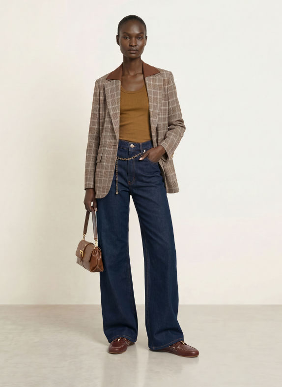 maje Wide Leg Jeans 0103 NAVY