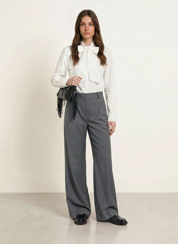 maje Bluse mit abnehmbarer Schluppe WEISS