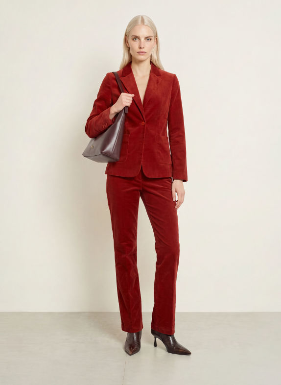 MORE & MORE Pantalon de costume ROUGE FONCÉ
