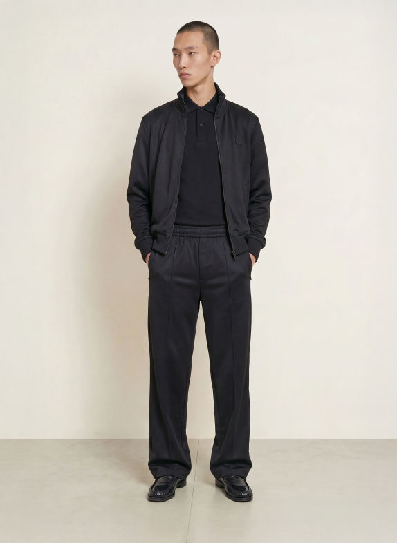 FRED PERRY piqué polo shirt BLACK / DARK GRAY