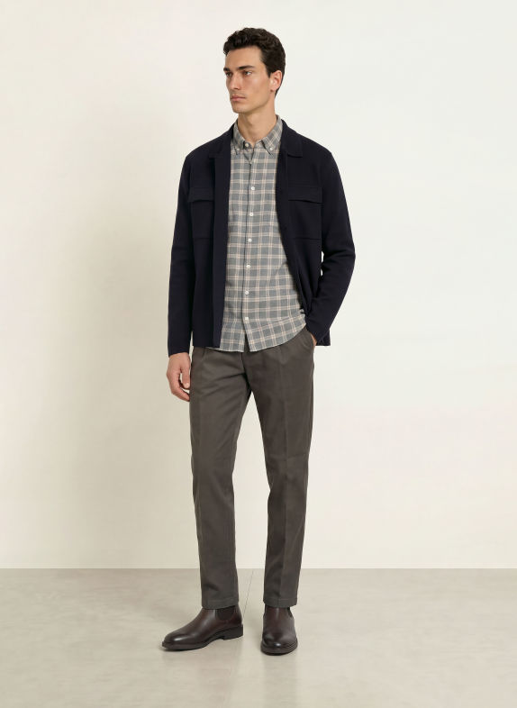 MAERZ MUENCHEN Chemise en flanelle, coupe moderne GRIS / BEIGE / BLEU GRIS
