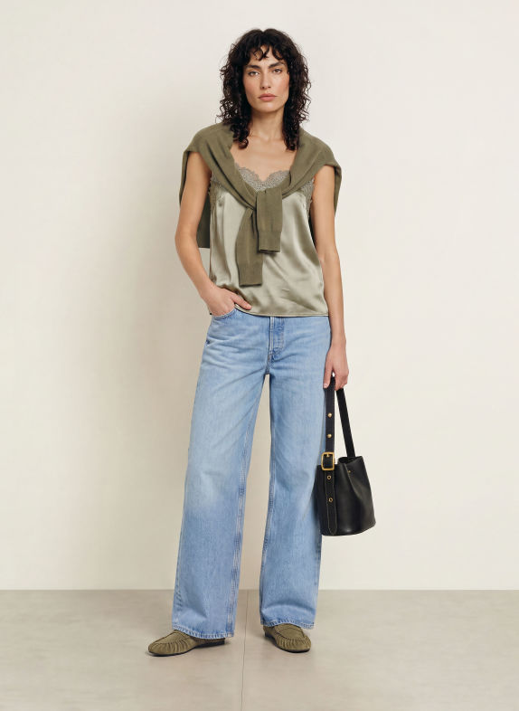 rosemunde Silk top JADE LIGHT GREEN