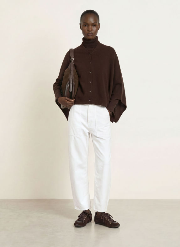rosemunde Poncho with cashmere DARK BROWN