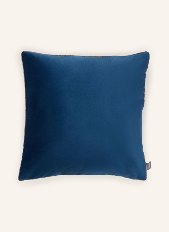 PAD Fluweel sierkussenhoes ELEGANCE BLAUW / LICHTGRIJS