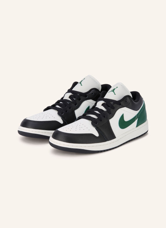 JORDAN Sneaker AIR JORDAN 1 LOW WEISS / DUNKELGRÜN / SCHWARZ