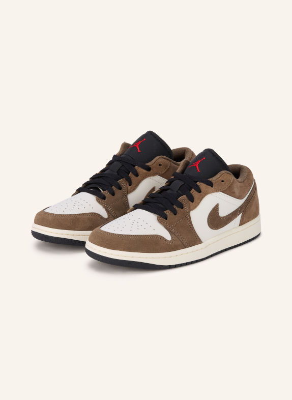 JORDAN Sneaker AIR JORDAN 1 LOW CREME / BRAUN / SCHWARZ