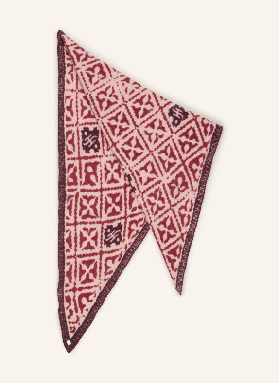 friendly hunting Dreieckstuch aus Cashmere ROSÉ / DUNKELROT