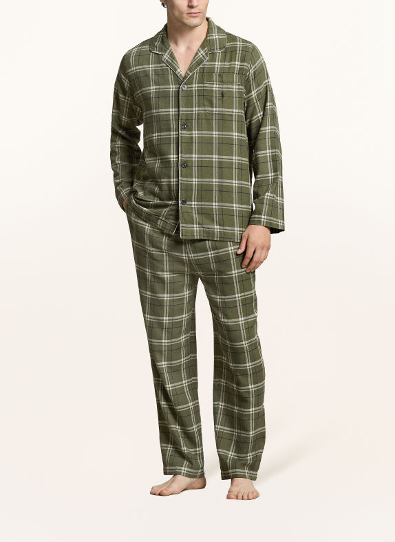 POLO RALPH LAUREN Flannel pajamas GREEN / ECRU / DARK BLUE
