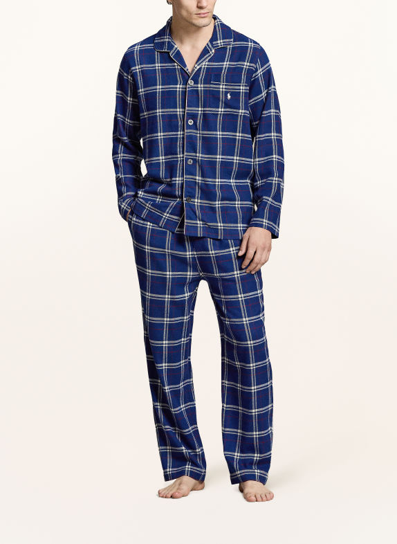 POLO RALPH LAUREN Flannel pajamas DARK BLUE / DARK RED / WHITE