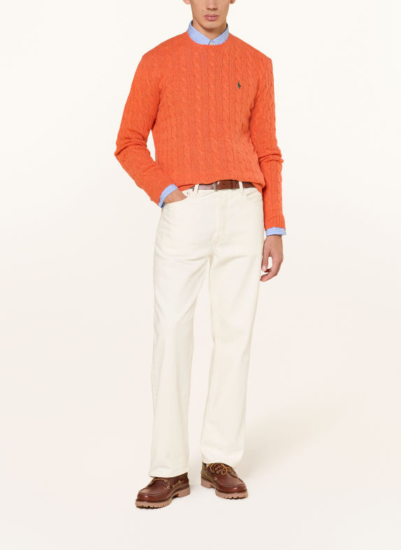 POLO RALPH LAUREN Sweater ORANGE / DARK GREEN