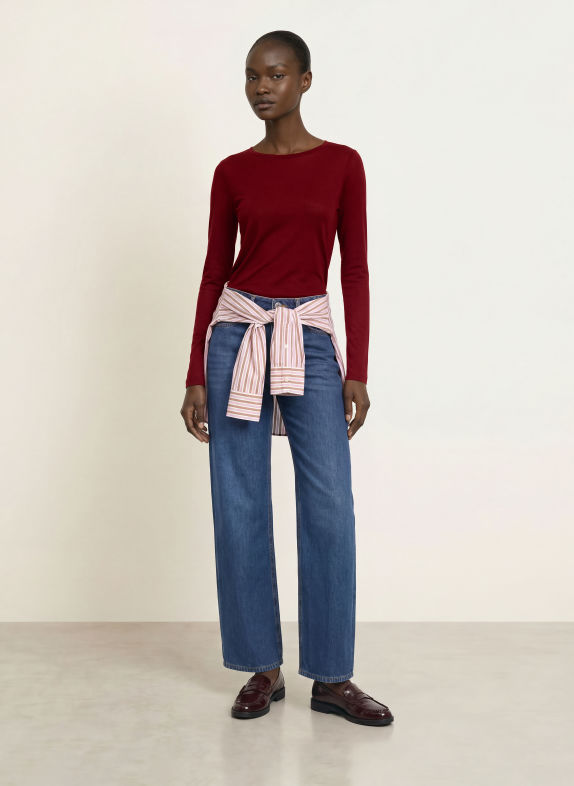 Stefan Brandt Longsleeve FANNY LA 50 DONKERROOD