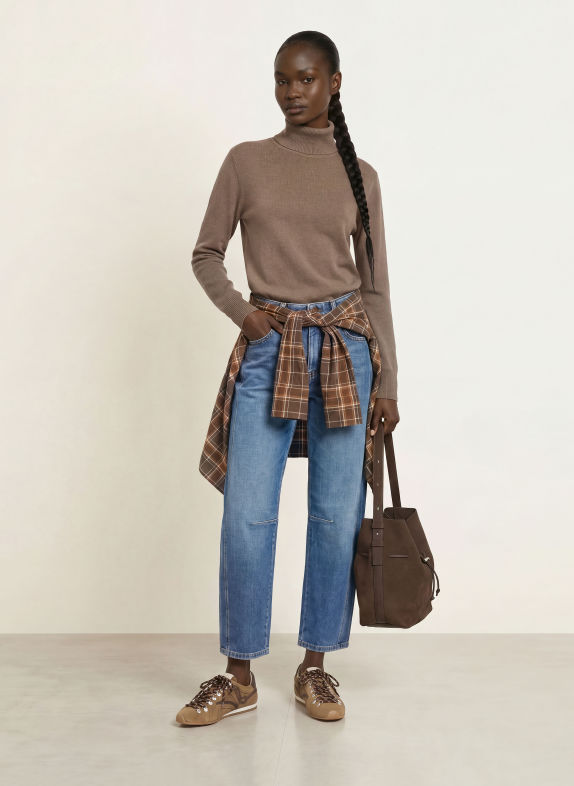 rosemunde Turtleneck sweater LAICA with cashmere TAUPE